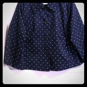 Cropped Polka Dot Swing Jacket.
